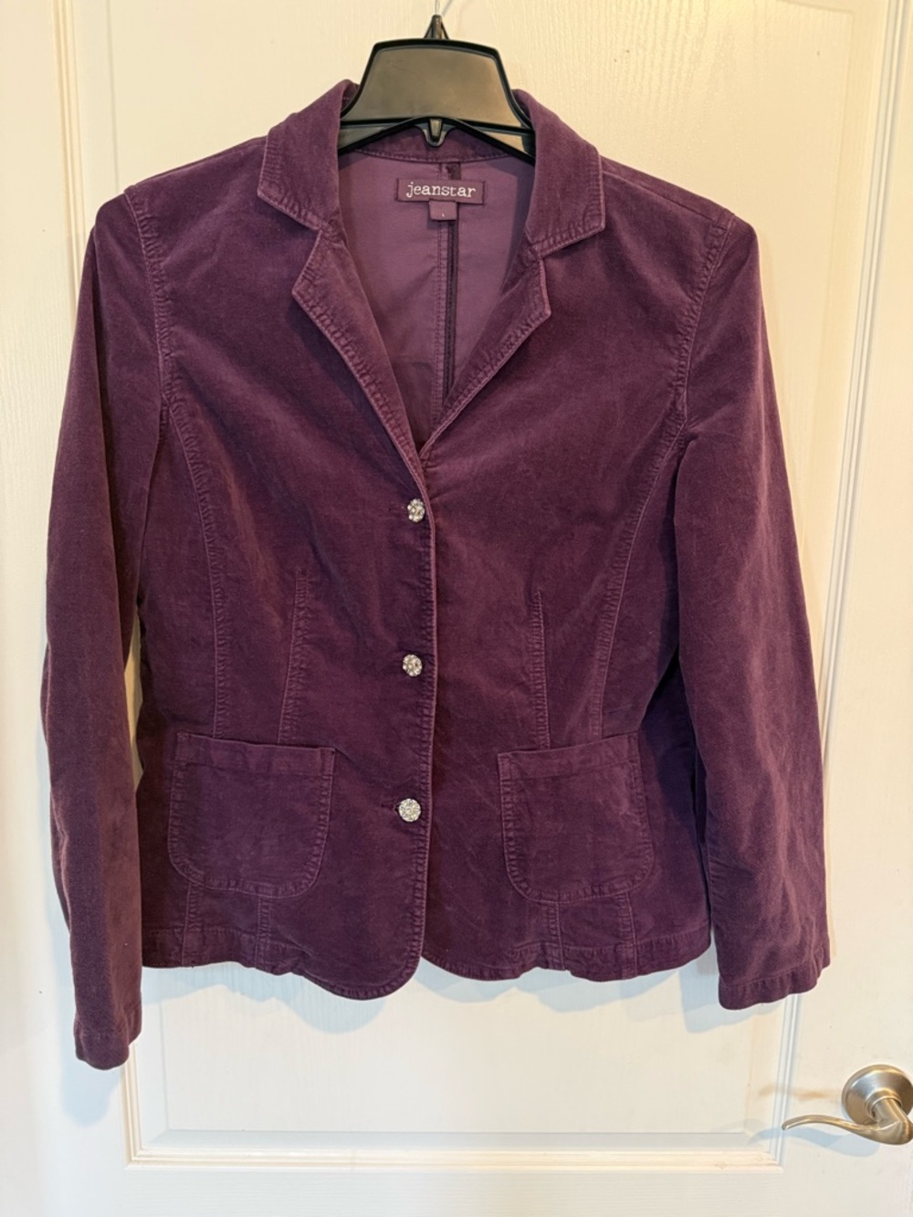 Jeanstar women’s vintage y2k 2000s purple velvet blazer size large